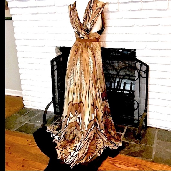 BNWT Alberta Ferretti Runway Collection Silk Belted Maxi-Dress, IT 40 US 4 - Picture 9 of 16